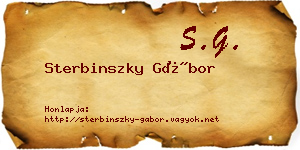 Sterbinszky Gábor névjegykártya